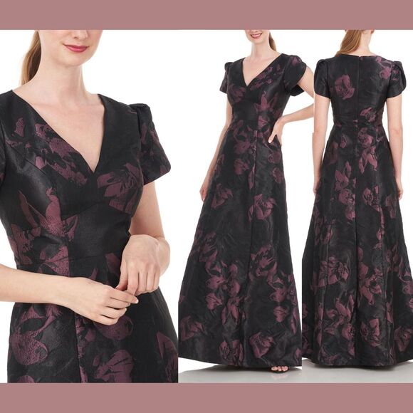 Kay Unger Dresses New 398 Kay Unger Rowen Metallic Jacquard